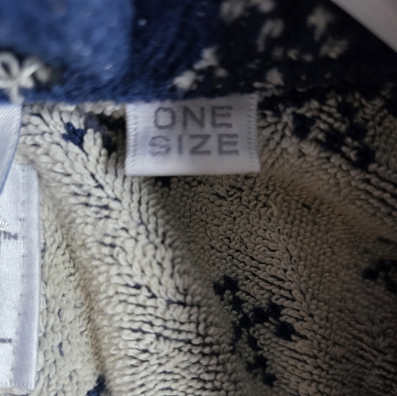 Vintage Neiman Marcus Navy and White Cotton Robe - Picture 5 of 5